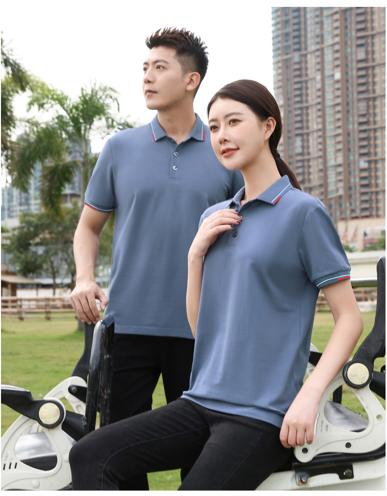 190g striped two-level collar lapel short-sleeved POLO shirt D24-9922