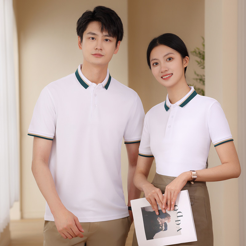 220g imitation cotton double yarn workwear short-sleeved lapel polo shirt L18-6605