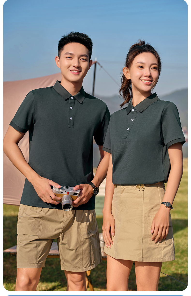 230g70s long-staple cotton mercerized pearl casual lapel short-sleeved POLO shirt GJ39-6300