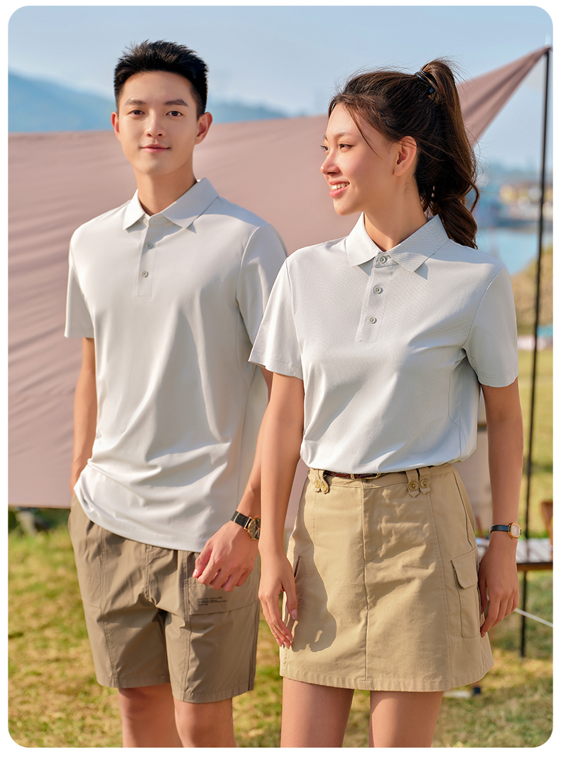 170g functional pique lapel short-sleeved POLO shirt GJ39-6700