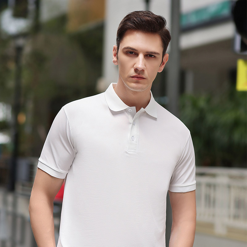 200g mercerized cotton spandex short-sleeved lapel polo shirt L18-8088