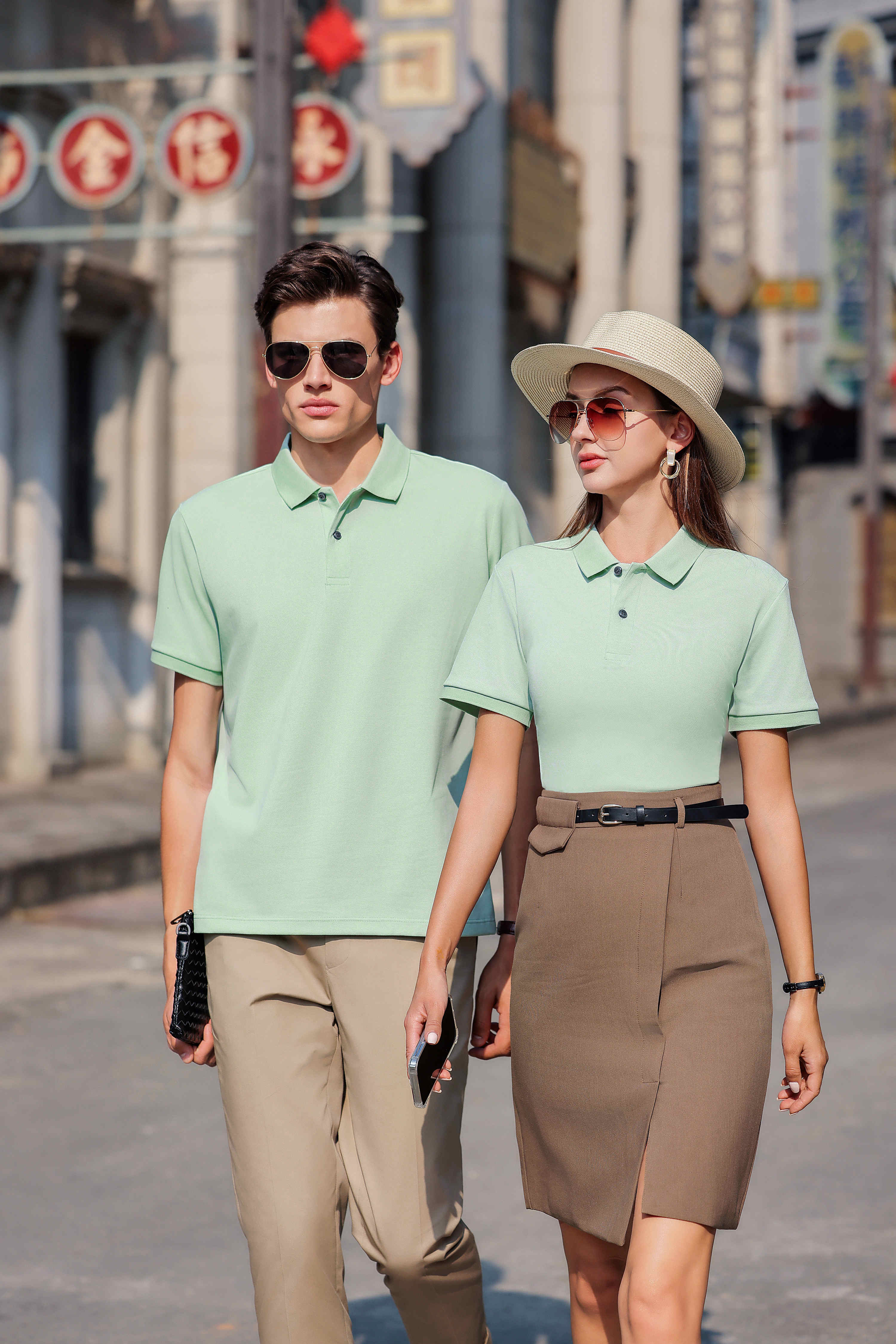 200g 40s mulberry silk pique solid color first-level collar short-sleeved lapel polo shirt C07-3901