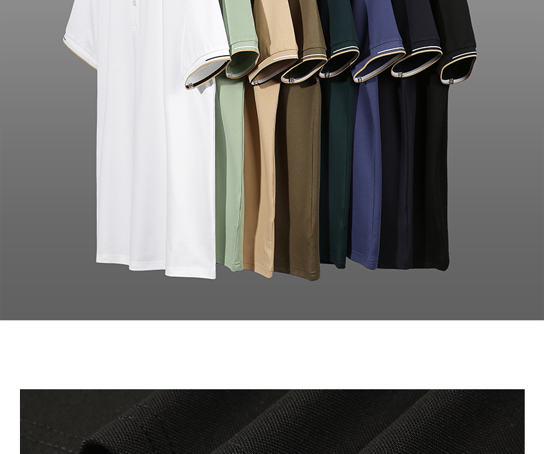 190g mercerized elastic pearl color lapel short-sleeved POLO shirt W03-S2003