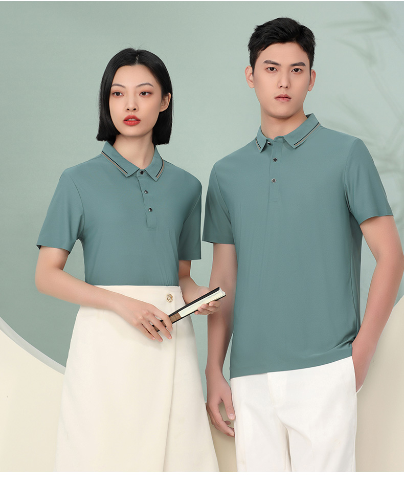 180g comfortable slim seamless color edge short sleeve lapel W01-F835