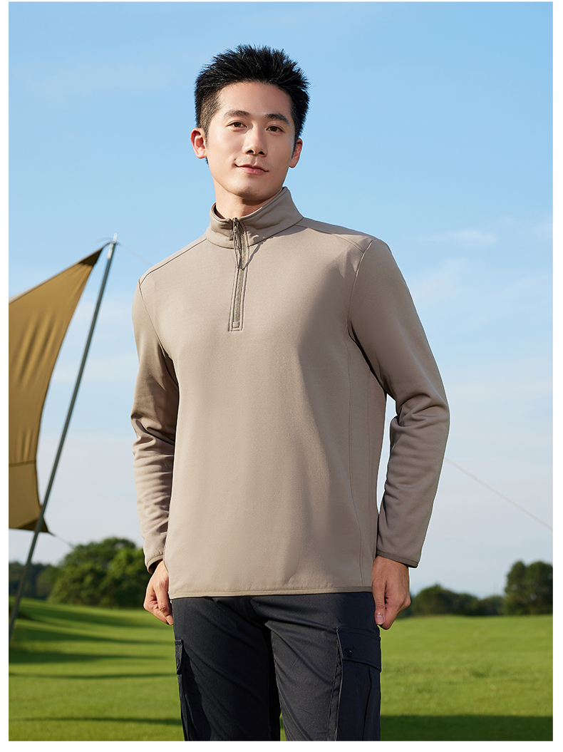 210g zero pressure Toray light stone heating half chest zipper long sleeve functional shirt GJ11-8837