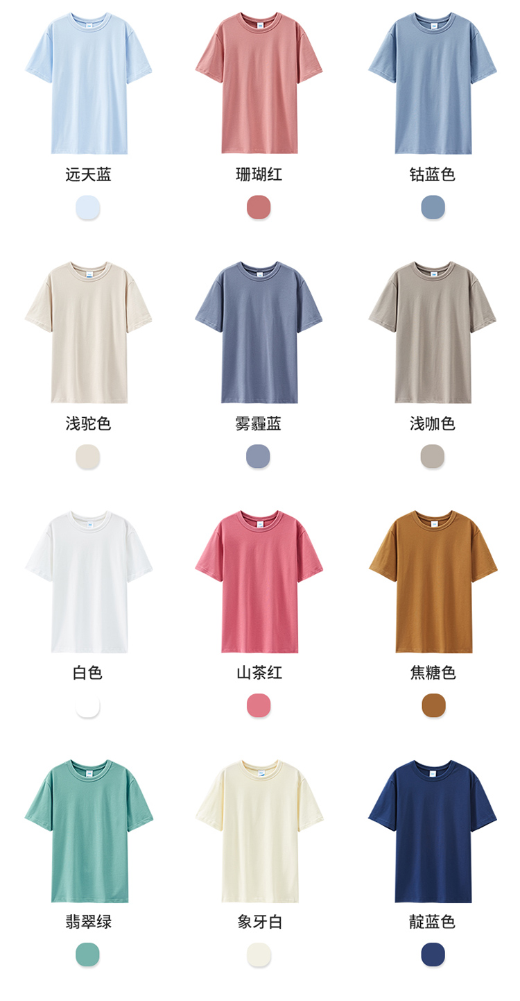 210g cotton heavyweight round neck short-sleeved T-shirt general G09-20210 short-sleeved