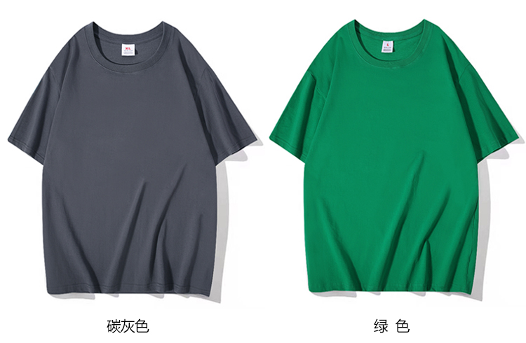 210g Hong Kong version drop shoulder round neck short sleeve T-shirt general model YZ02-1007