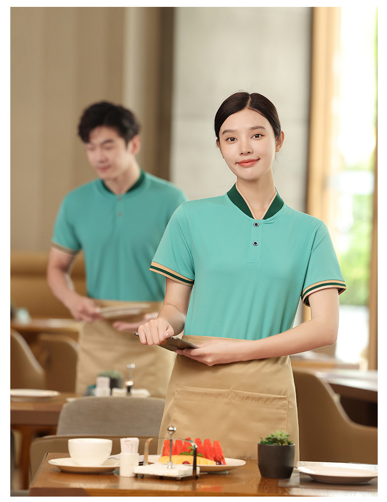 Simple V-neck short-sleeved POLO shirt H17-2308