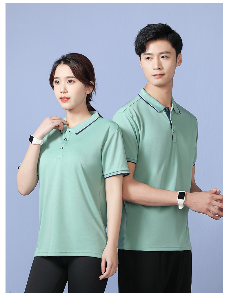 Quick-drying lapel short-sleeved lapel POLO shirt with holes H17-LF956