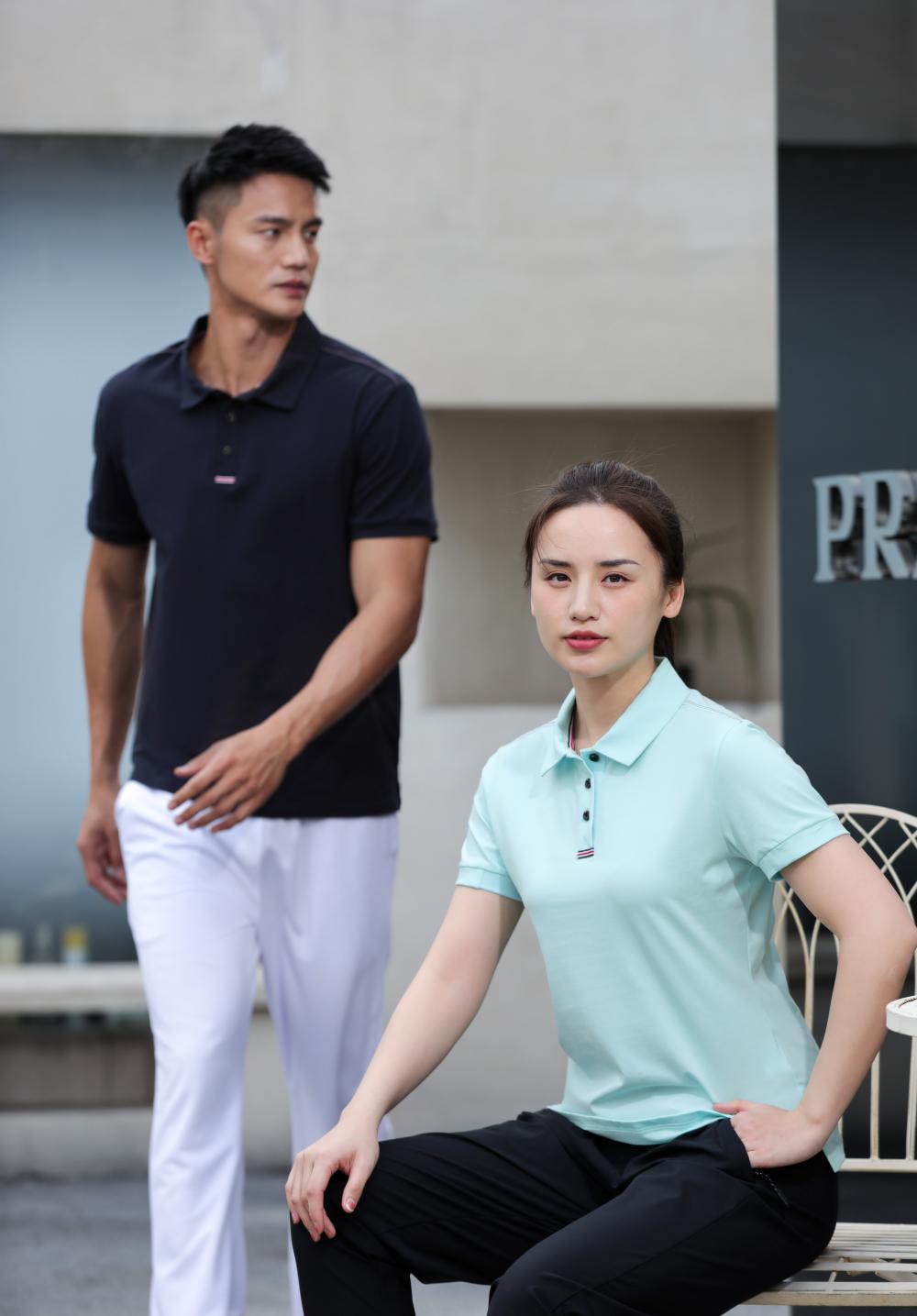 Ice porcelain cotton business casual lapel short-sleeved POLO shirt GJ3-7110 men