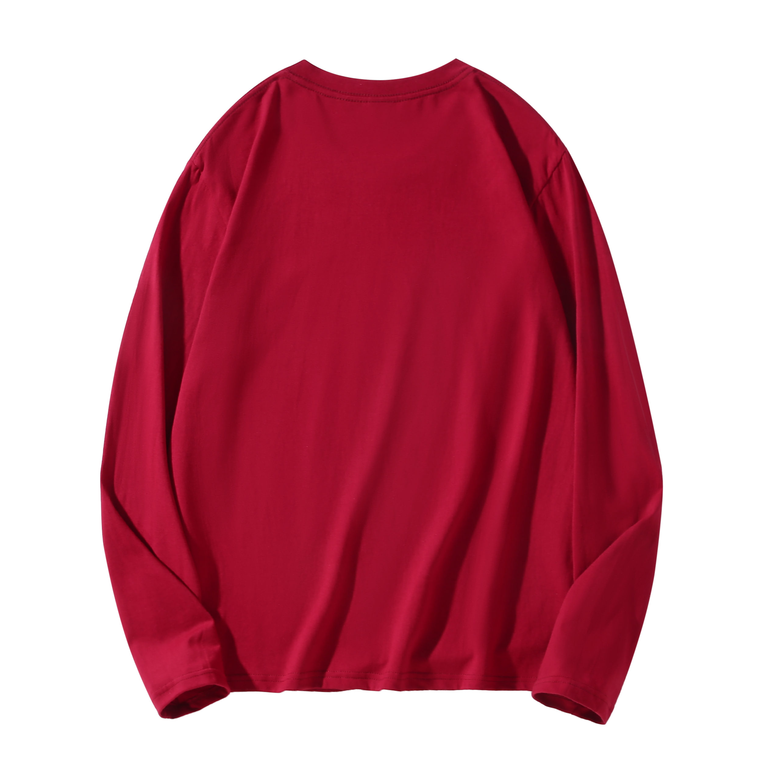 220g combed cotton heavyweight round neck long sleeve T-shirt B22-050