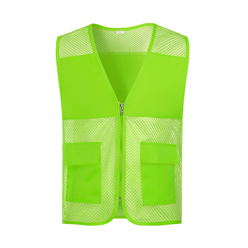 Solid color fishnet double pocket vest GJ68-011