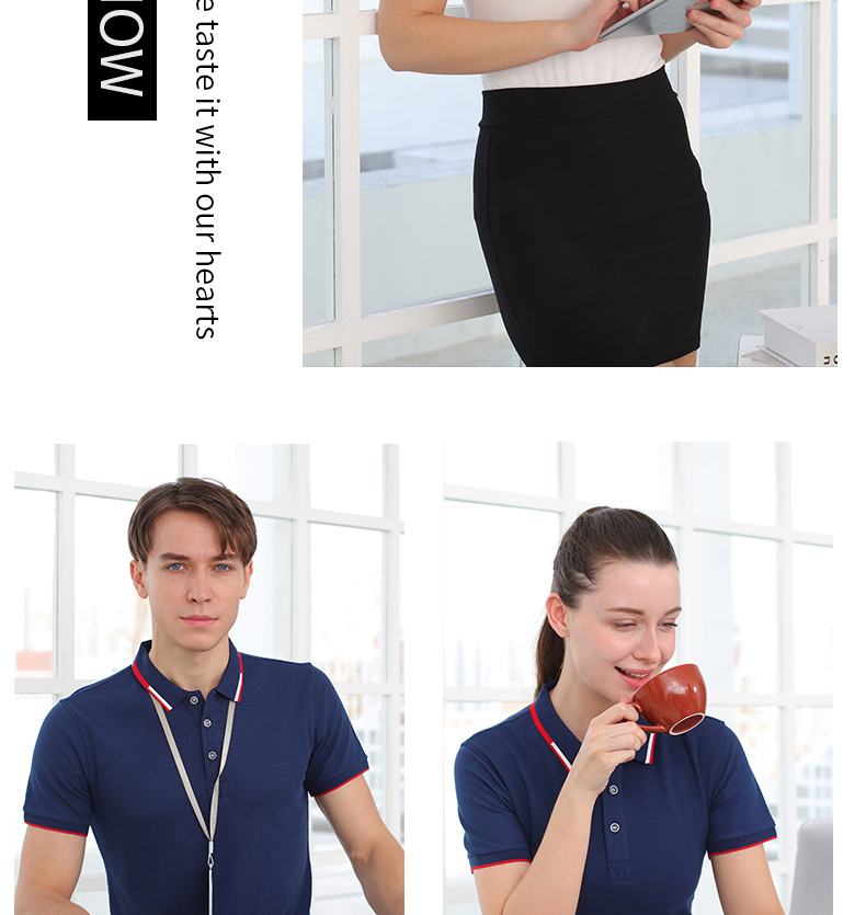 Cuprammonium cotton hem two-level lapel POLO shirt universal style Z26-8892
