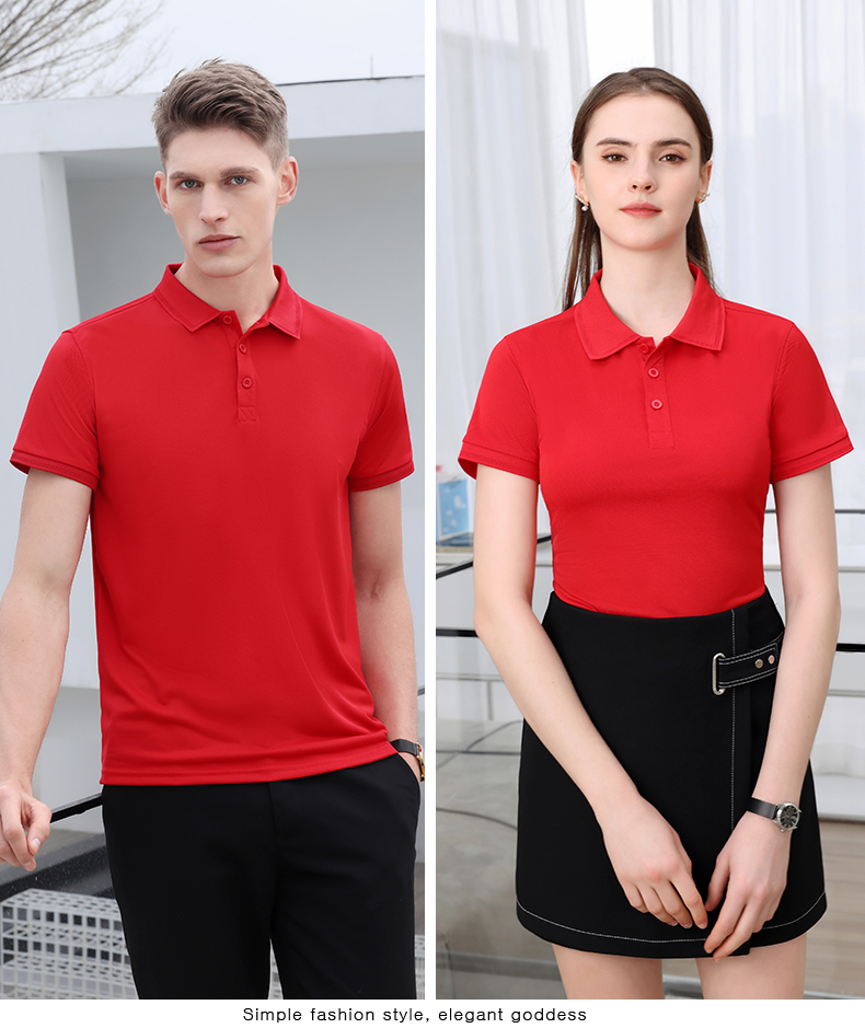 200g comfortable breathable short-sleeved lapel POLO shirt YZ02-600