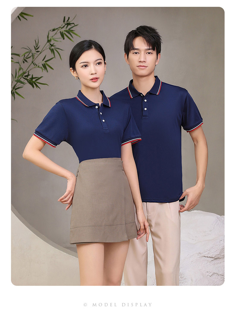 200g Sailing Sail Edge Short Sleeve Lapel POLO Shirt YZ02-678