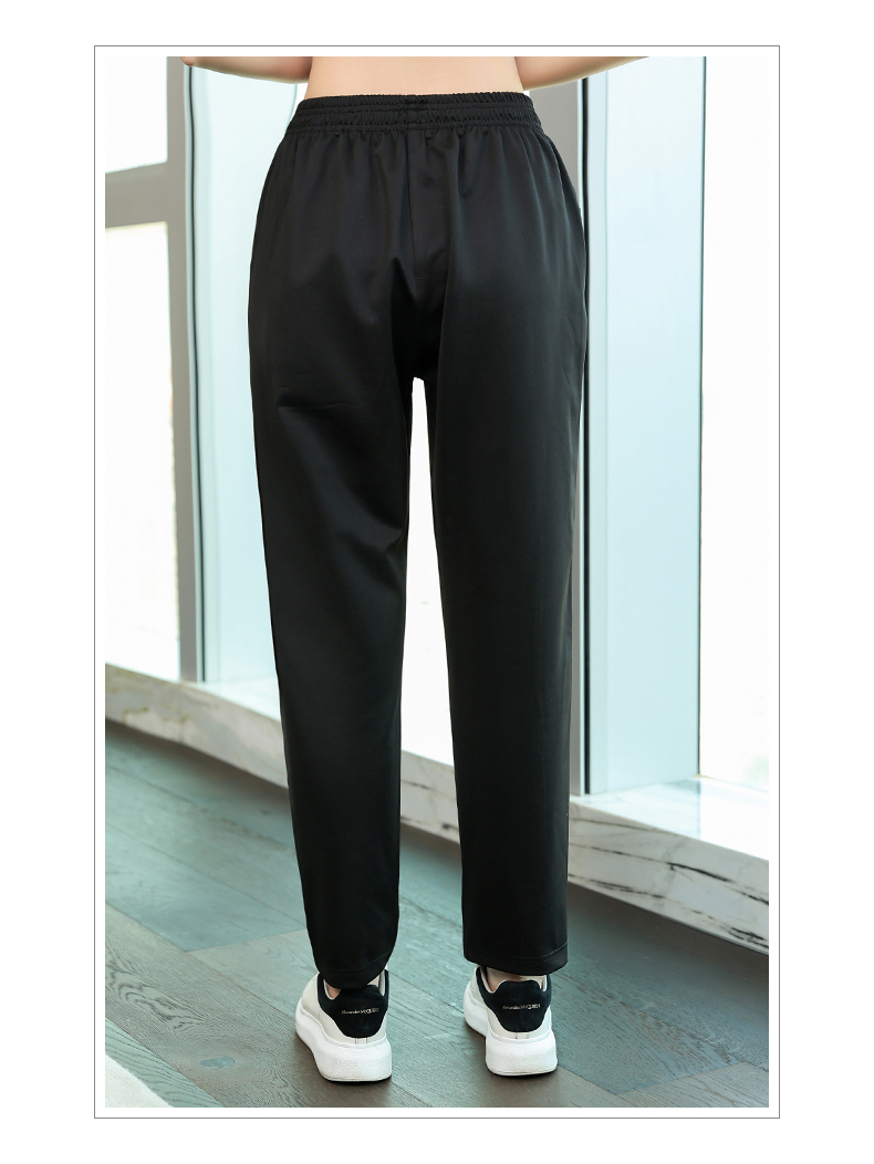 Elastic waist straight version stretch trousers thin style H31-Stretch trousers thin style