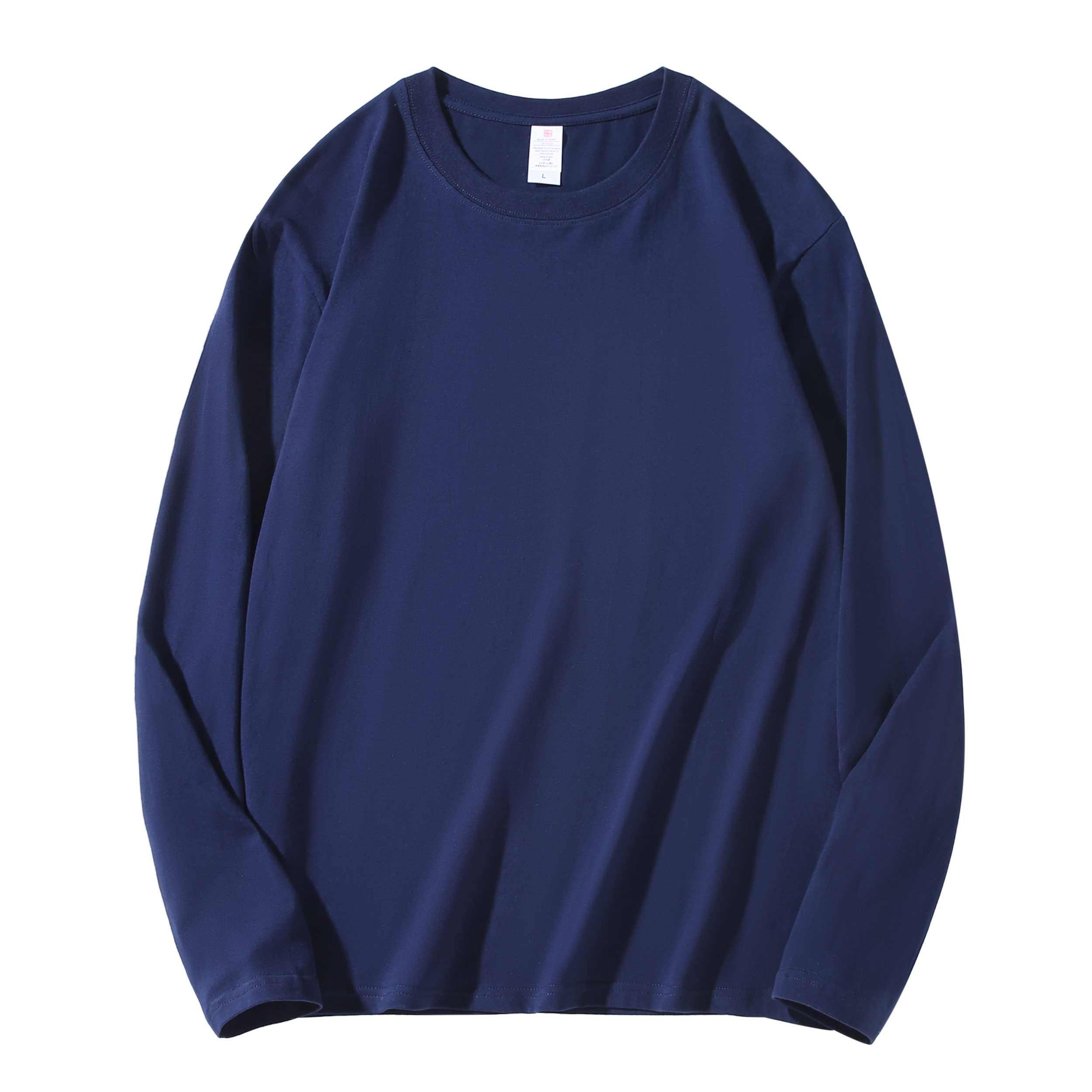 220g combed cotton heavyweight round neck long sleeve T-shirt B22-050