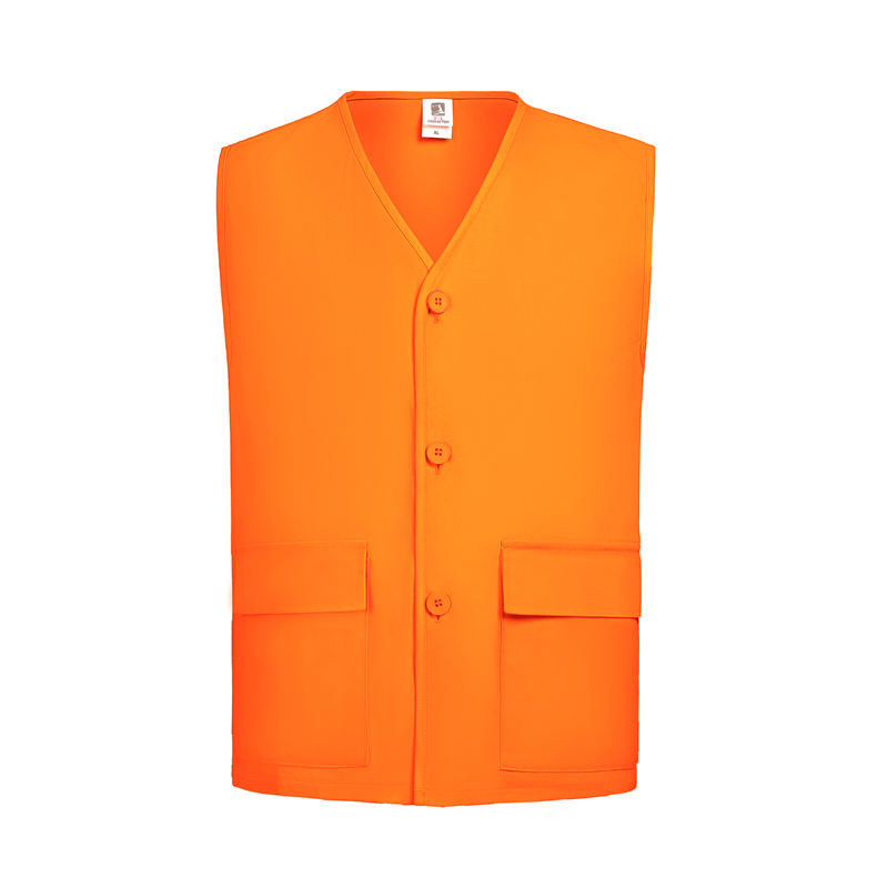 Solid color cotton V-neck button vest GJ68-5004