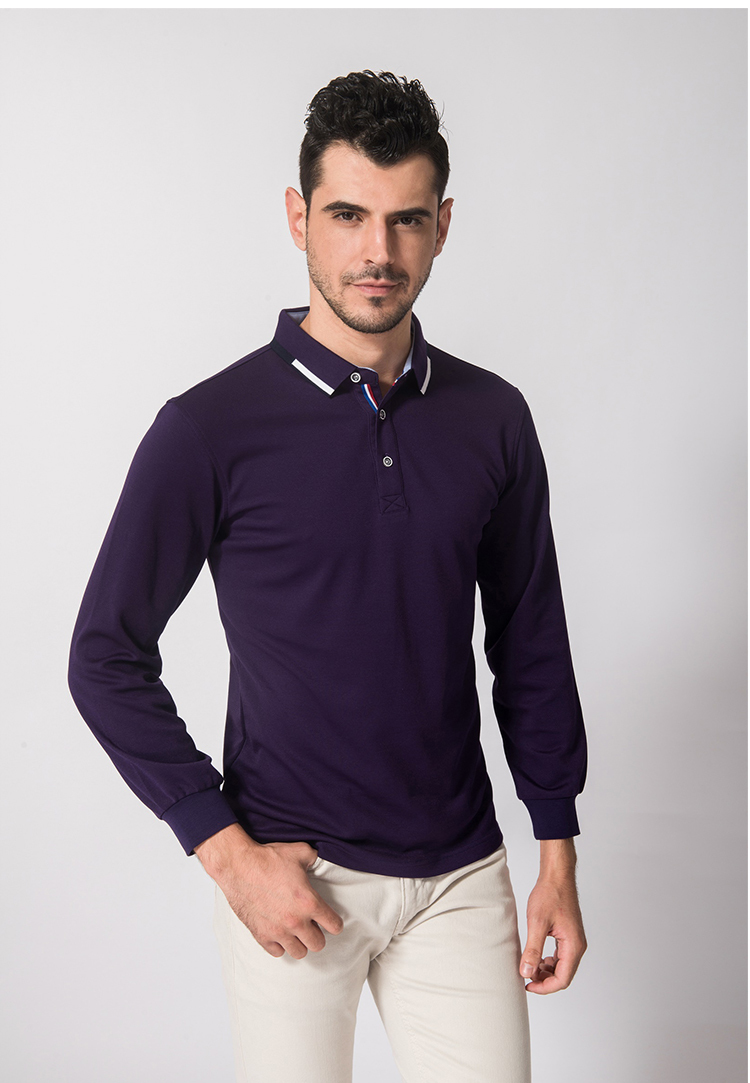 260g double-sided copper-ammonia mercerized cotton business lapel long-sleeved POLO shirt universal GJ11-9058