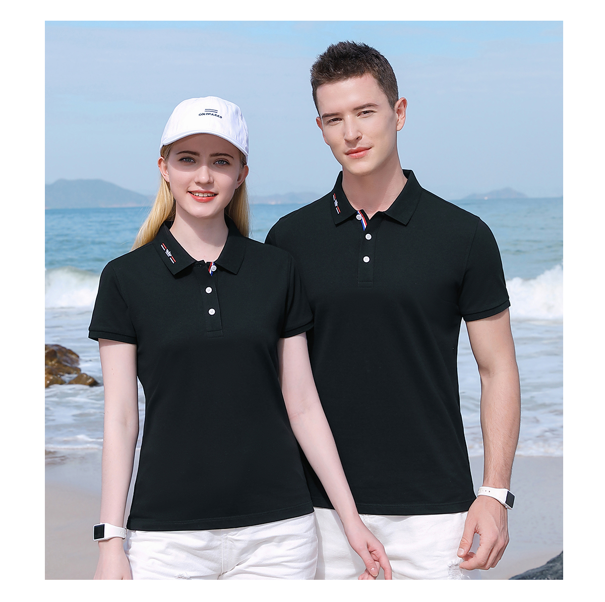 185g Xinjiang cotton pique lapel short-sleeved POLO shirt universal GJ19-223