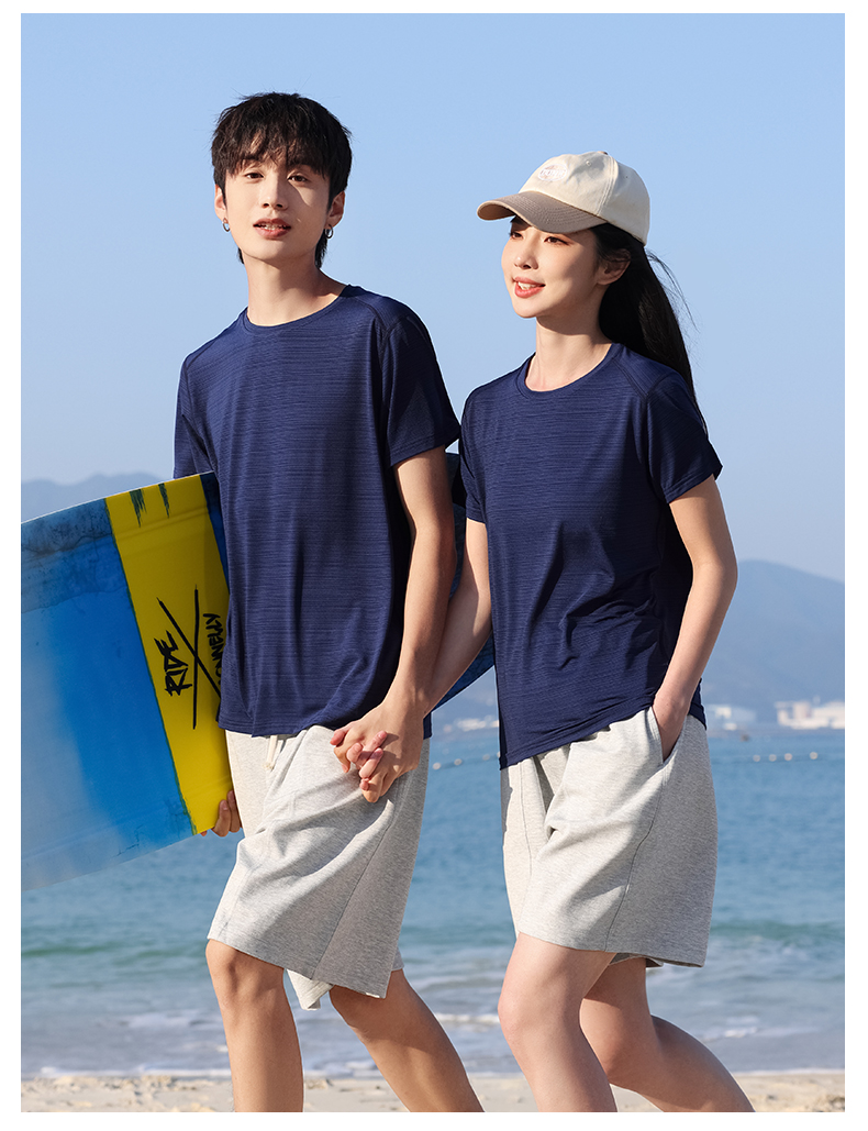 Nylon basic solid color round neck short sleeve T-shirt H17-610