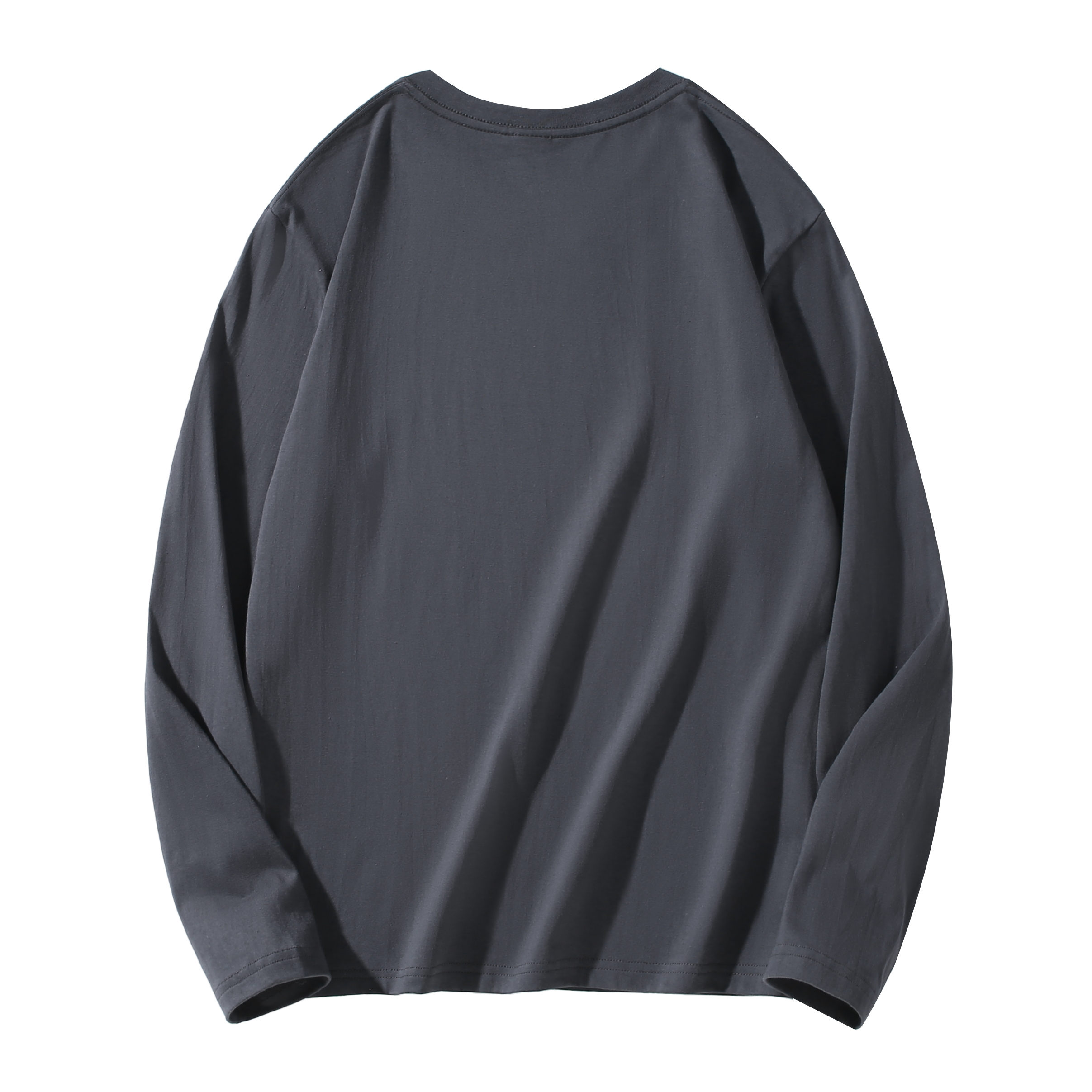 220g combed cotton heavyweight round neck long sleeve T-shirt B22-050