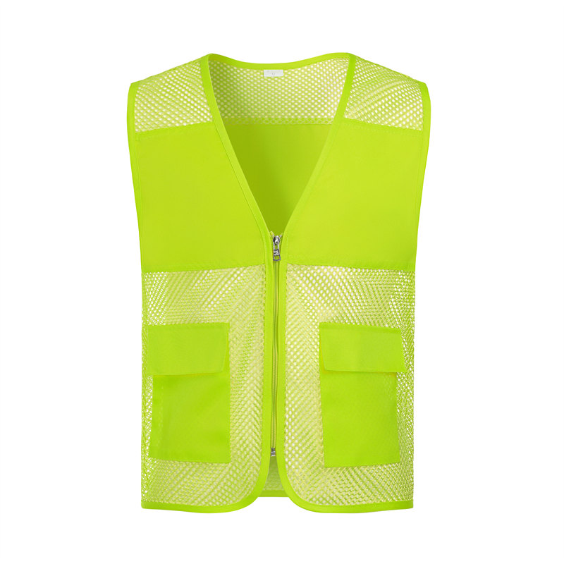 Solid color fishnet double pocket vest GJ68-011