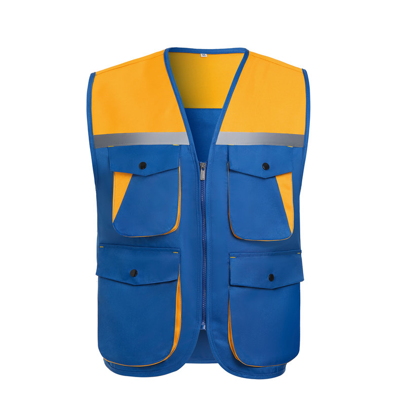 Multi-pocket color matching vest GJ68-029