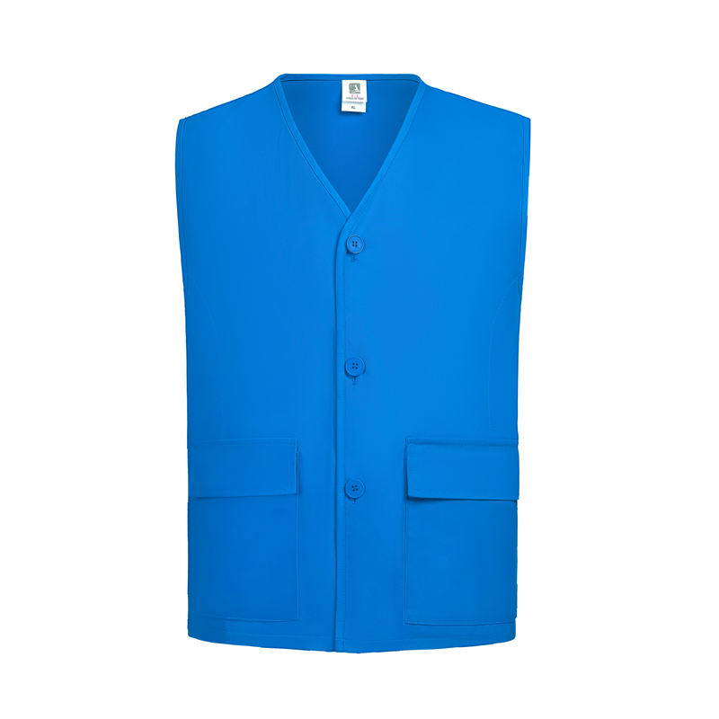 Solid color cotton V-neck button vest GJ68-5004