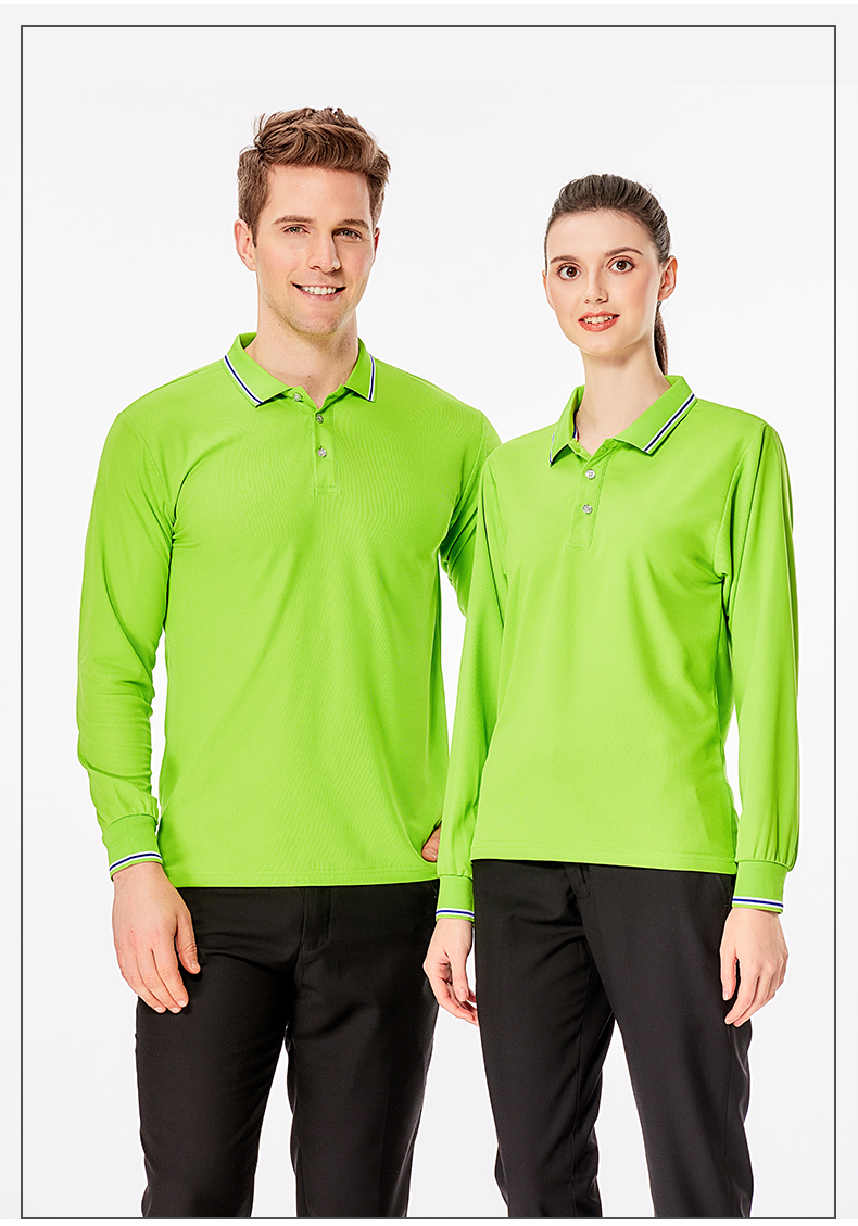 190g bamboo fiber crown long sleeve lapel POLO shirt GT3-148