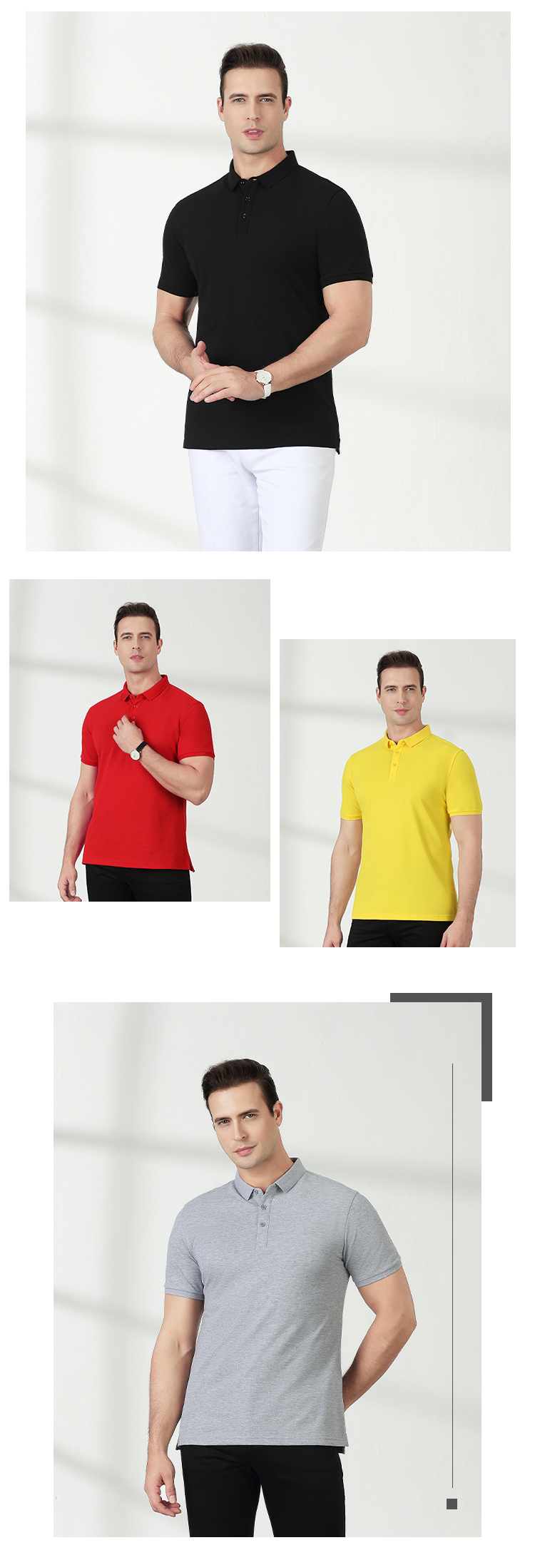 220g lapel short-sleeved POLO shirt for men 66-405