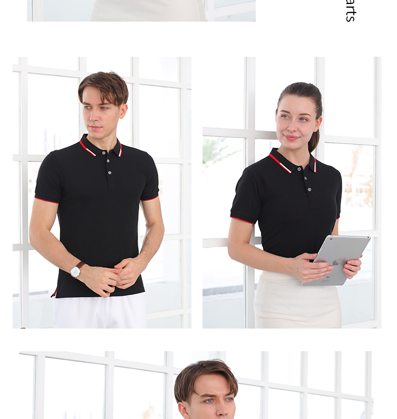 Cuprammonium cotton hem two-level lapel POLO shirt universal style Z26-8892