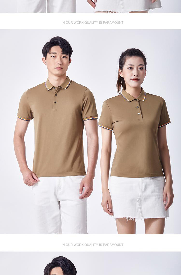 185g32 count mercerized mulberry silk lapel short sleeve POLO shirt universal GJ11-8660