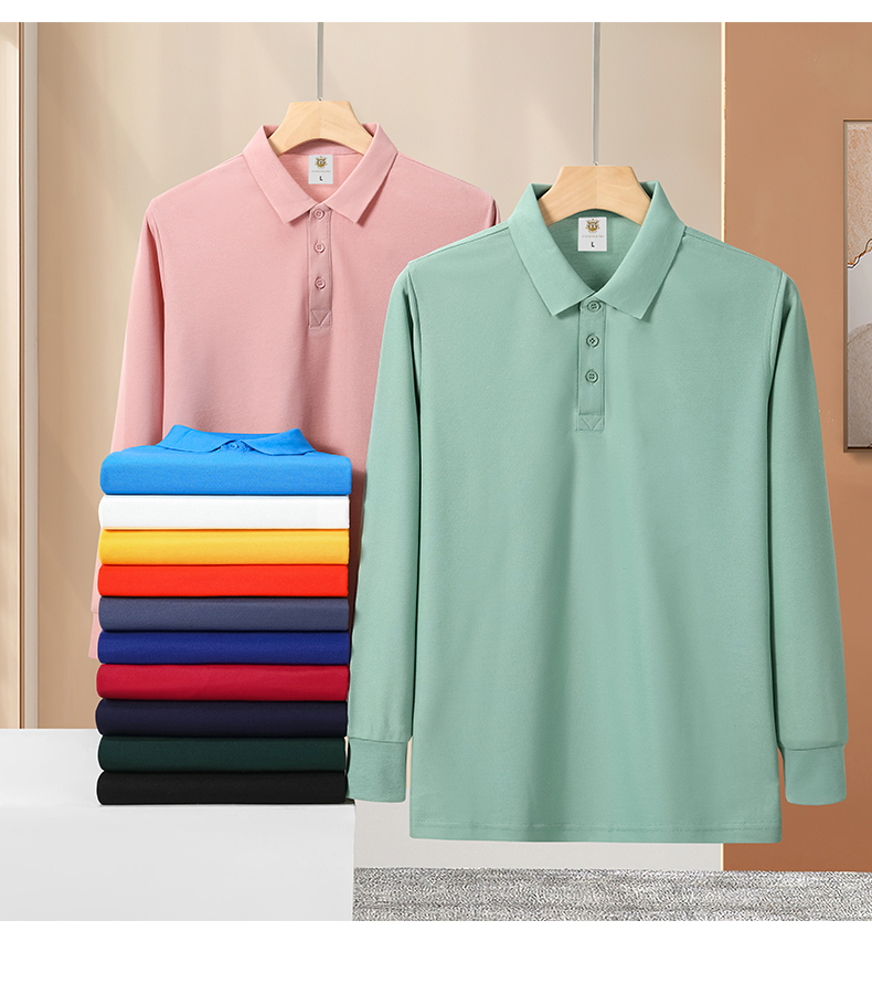 Classic business casual long-sleeved lapel POLO shirt GT3-9920 for adults