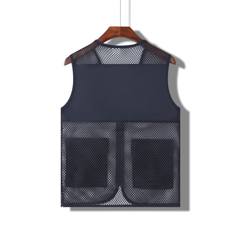 Solid color fishnet double pocket vest GJ68-011