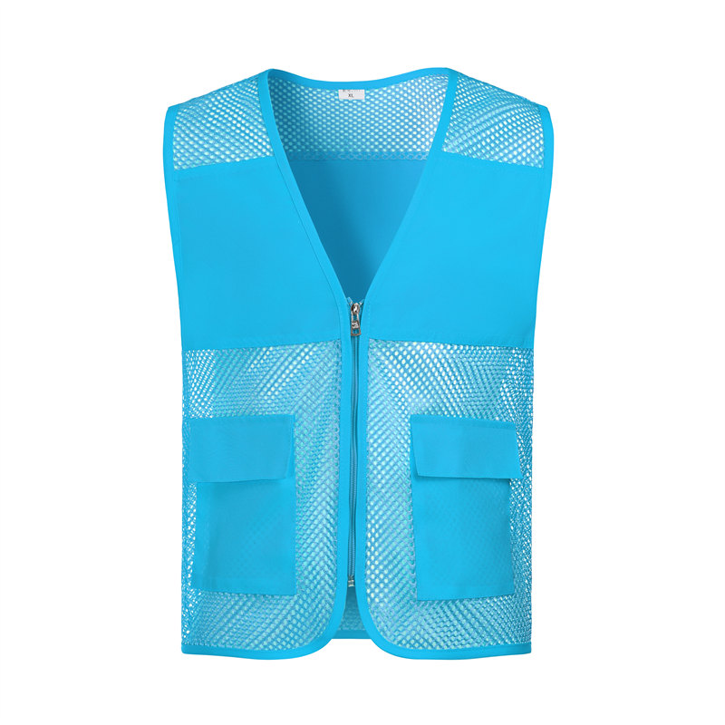 Solid color fishnet double pocket vest GJ68-011