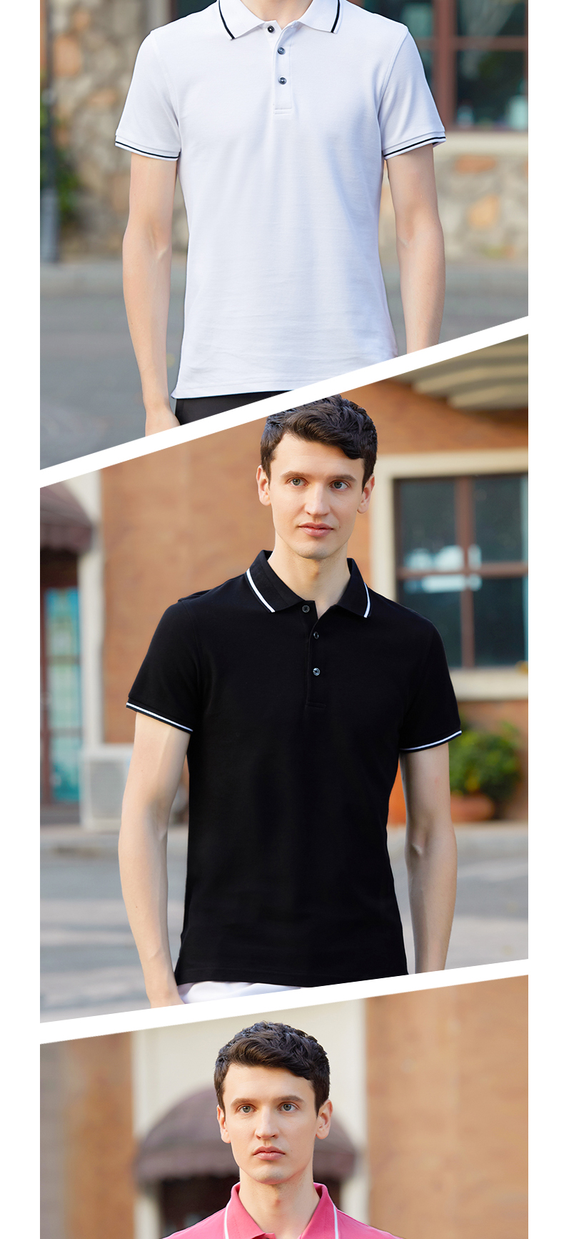 200g soft pearl lapel short-sleeved POLO shirt GJ28-9958