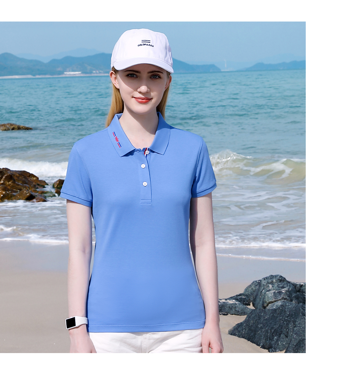 185g Xinjiang cotton pique lapel short-sleeved POLO shirt universal GJ19-223