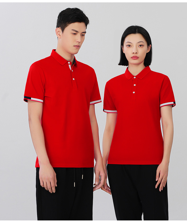 210g 40 count mercerized cotton lapel short sleeve POLO shirt universal GJ20-922