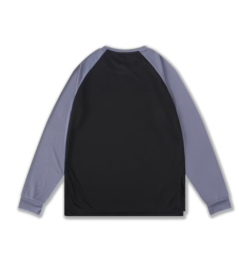 Colorblocked round neck long-sleeved T-shirt GLT-713