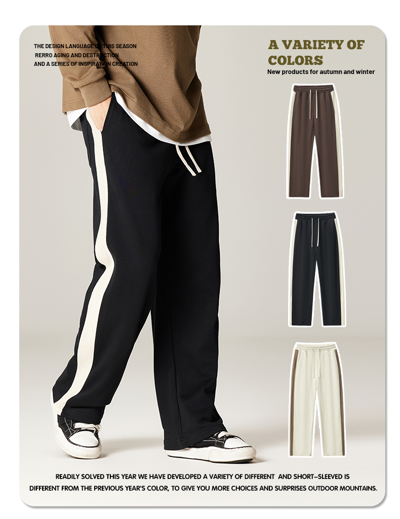 350g heavyweight wide-leg casual trousers G24-DK003