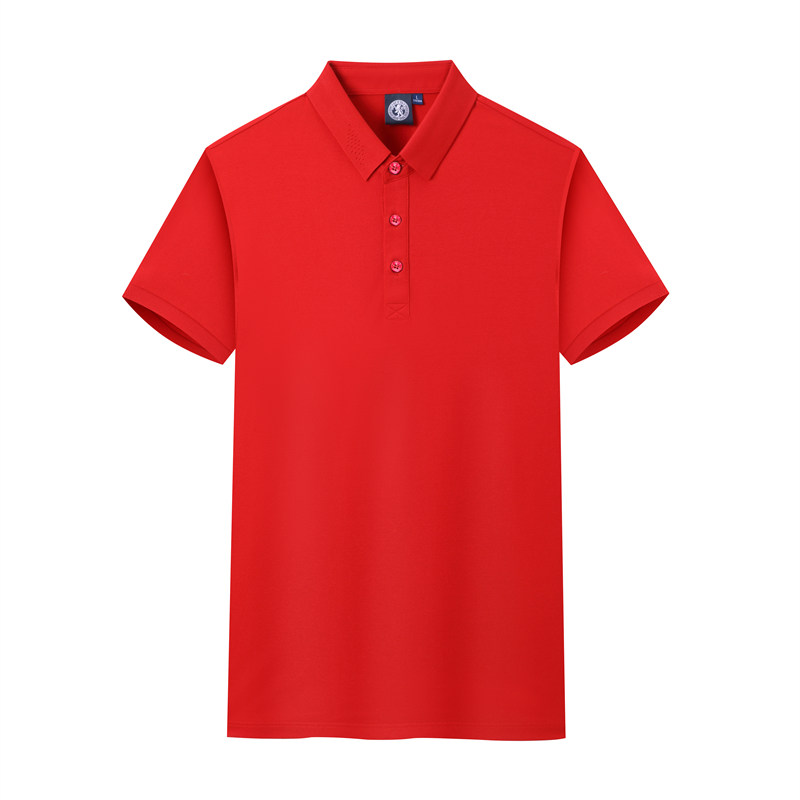 200g antibacterial silk cotton solid color lapel POLO shirt GJ18-A1303