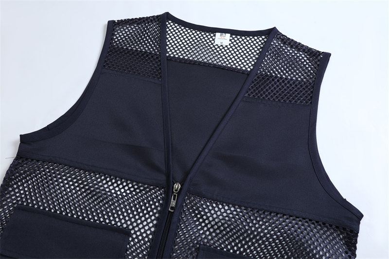 Solid color fishnet double pocket vest GJ68-011