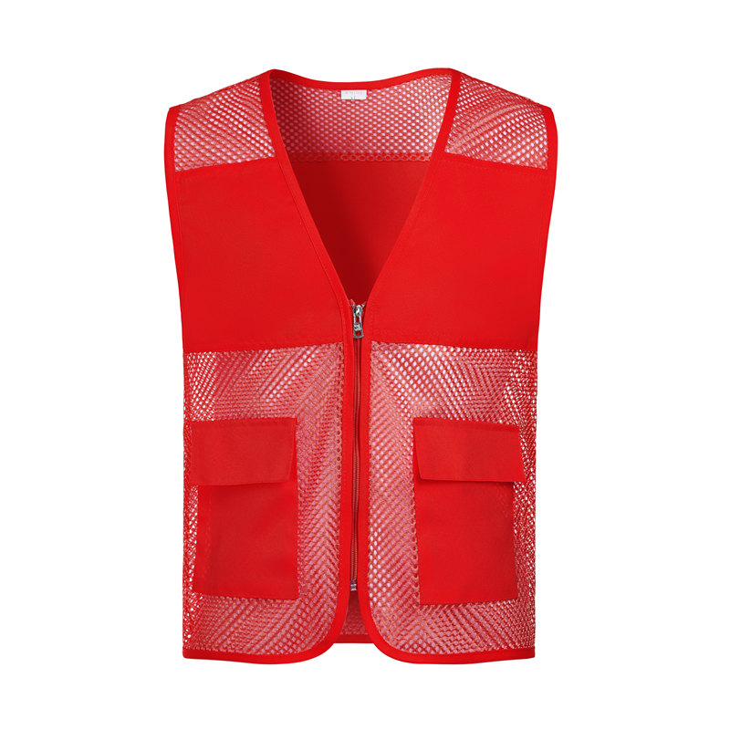 Solid color fishnet double pocket vest GJ68-011