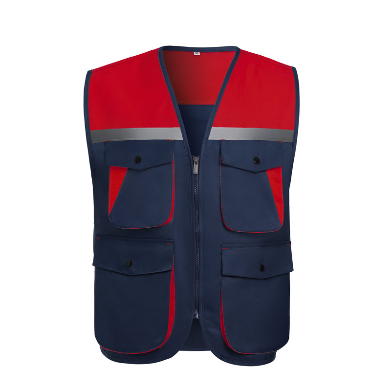 Multi-pocket color matching vest GJ68-029