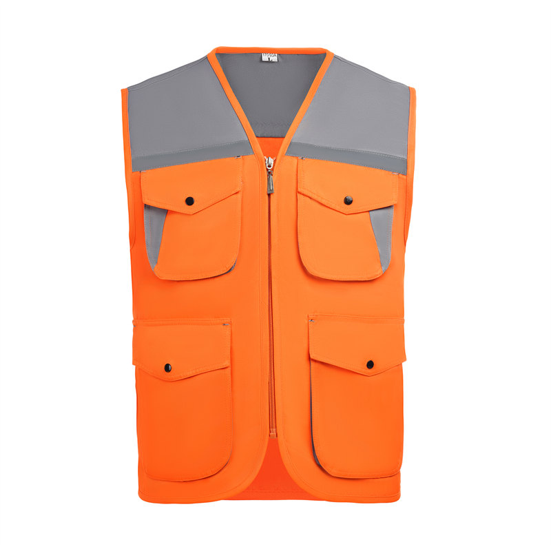 Multi-pocket color matching vest GJ68-029