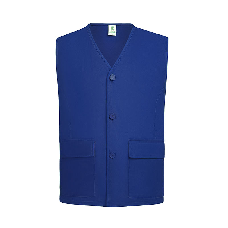 Solid color cotton V-neck button vest GJ68-5004