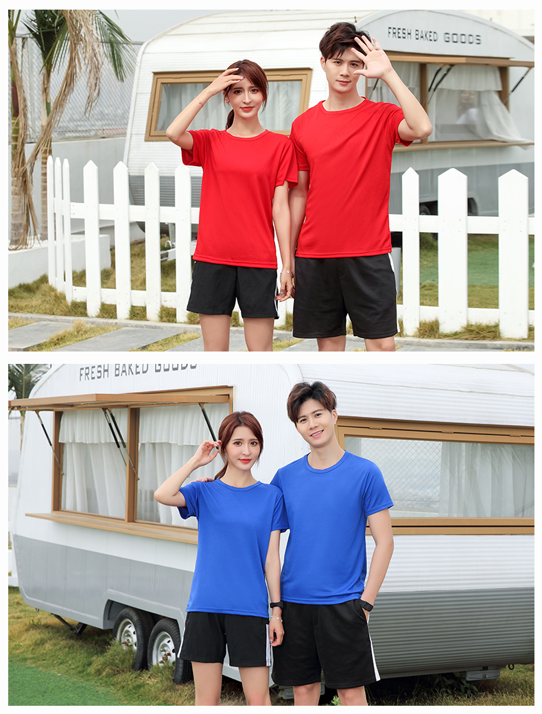 160g needle eye quick-drying round neck short-sleeved T-shirt universal E01-T1217