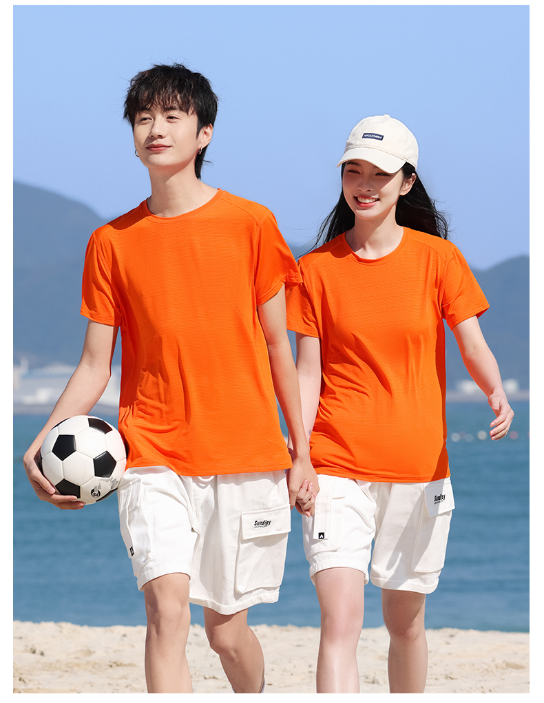 Nylon basic solid color round neck short sleeve T-shirt H17-610