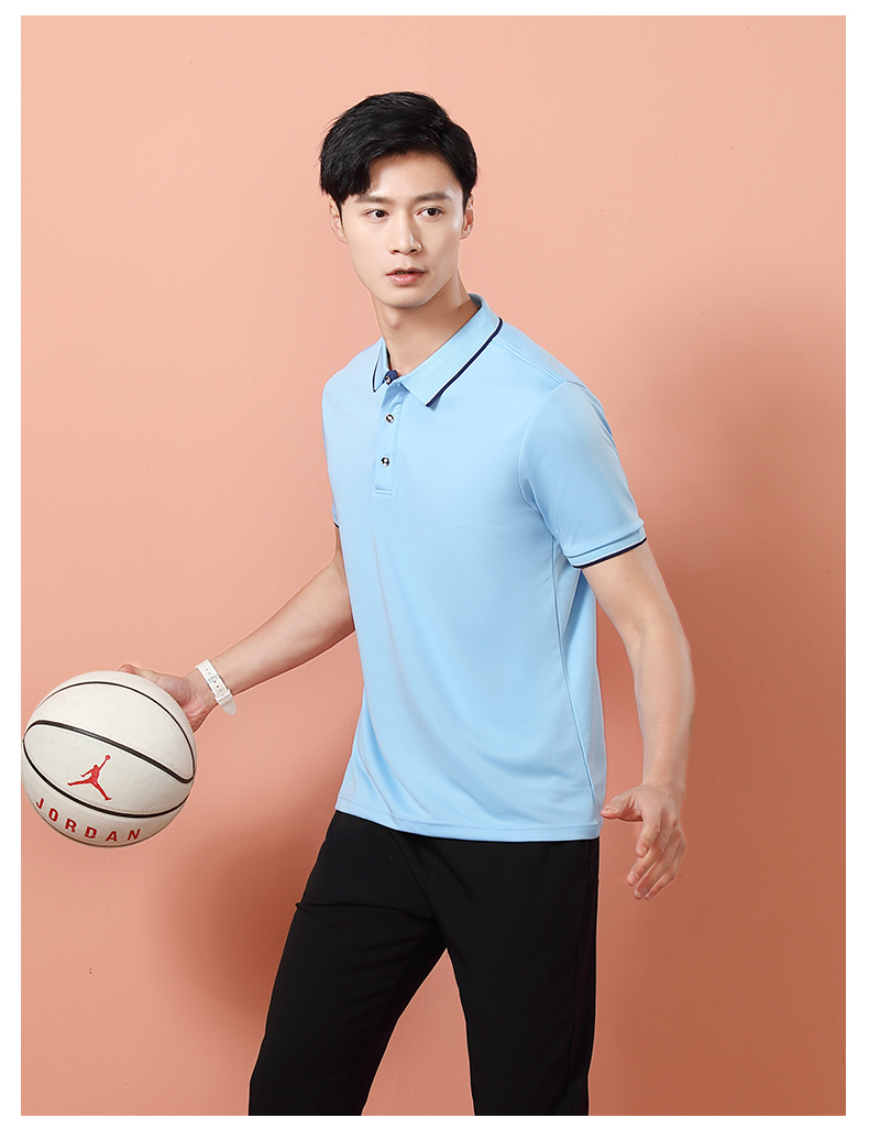 Quick-drying lapel short-sleeved lapel POLO shirt with holes H17-LF956